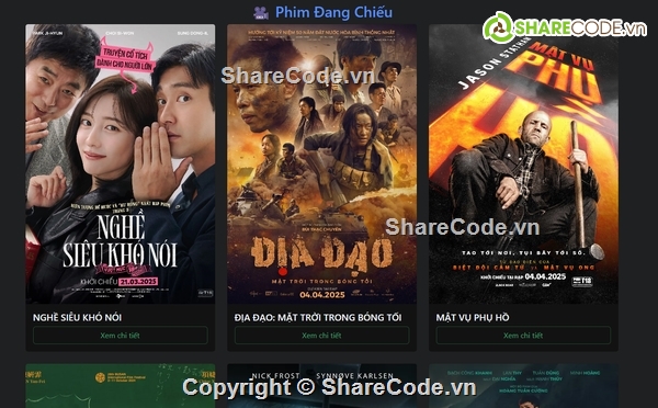 Code web,Web đặt vé xem phim,đặt vé xem phim